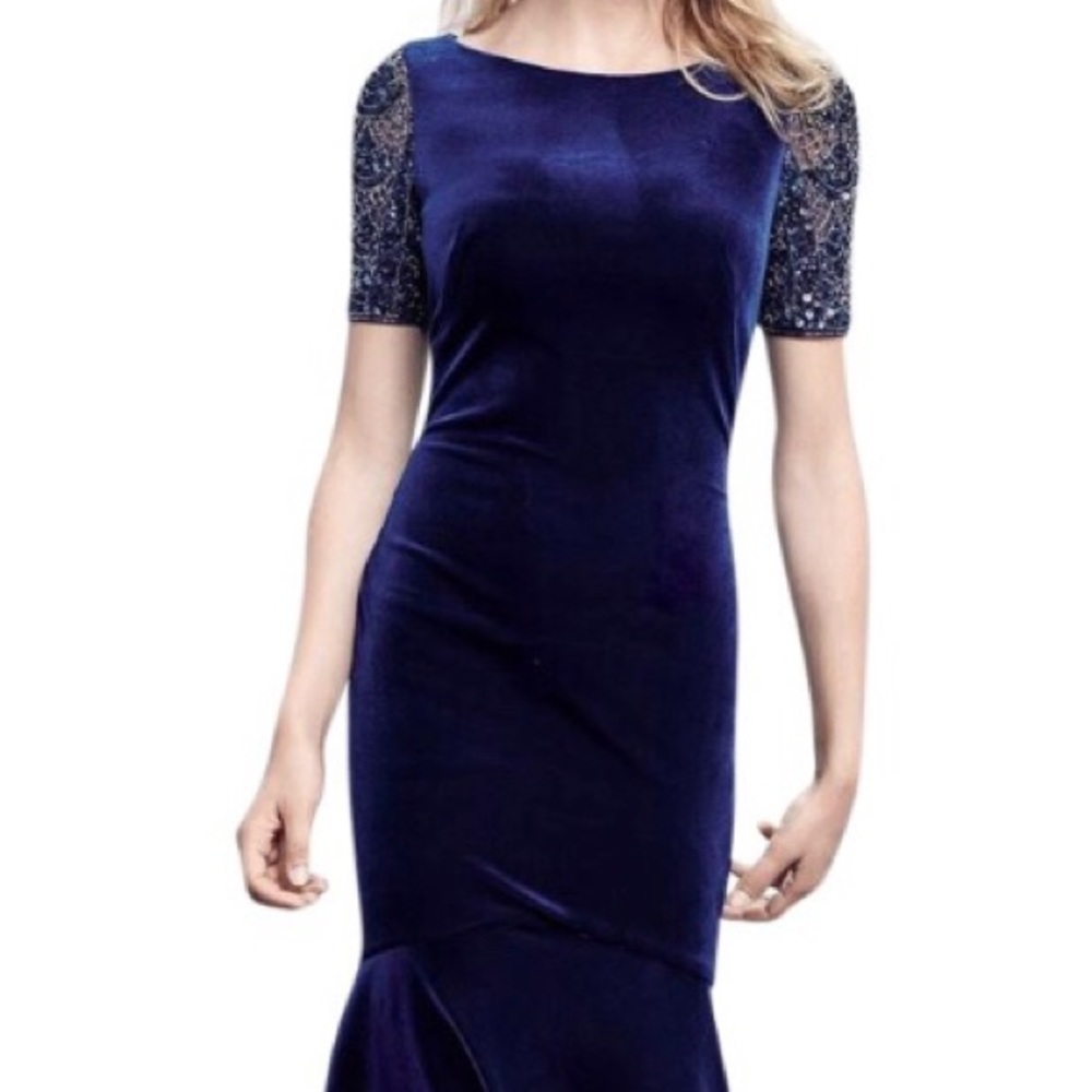 Theia Sapphire Cocktail Dress